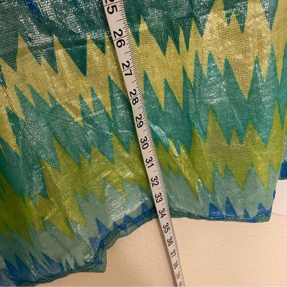 Green teal aqua mermaid Blue Kelly green lightweight metallic infinity scarf - Picture 6 of 10